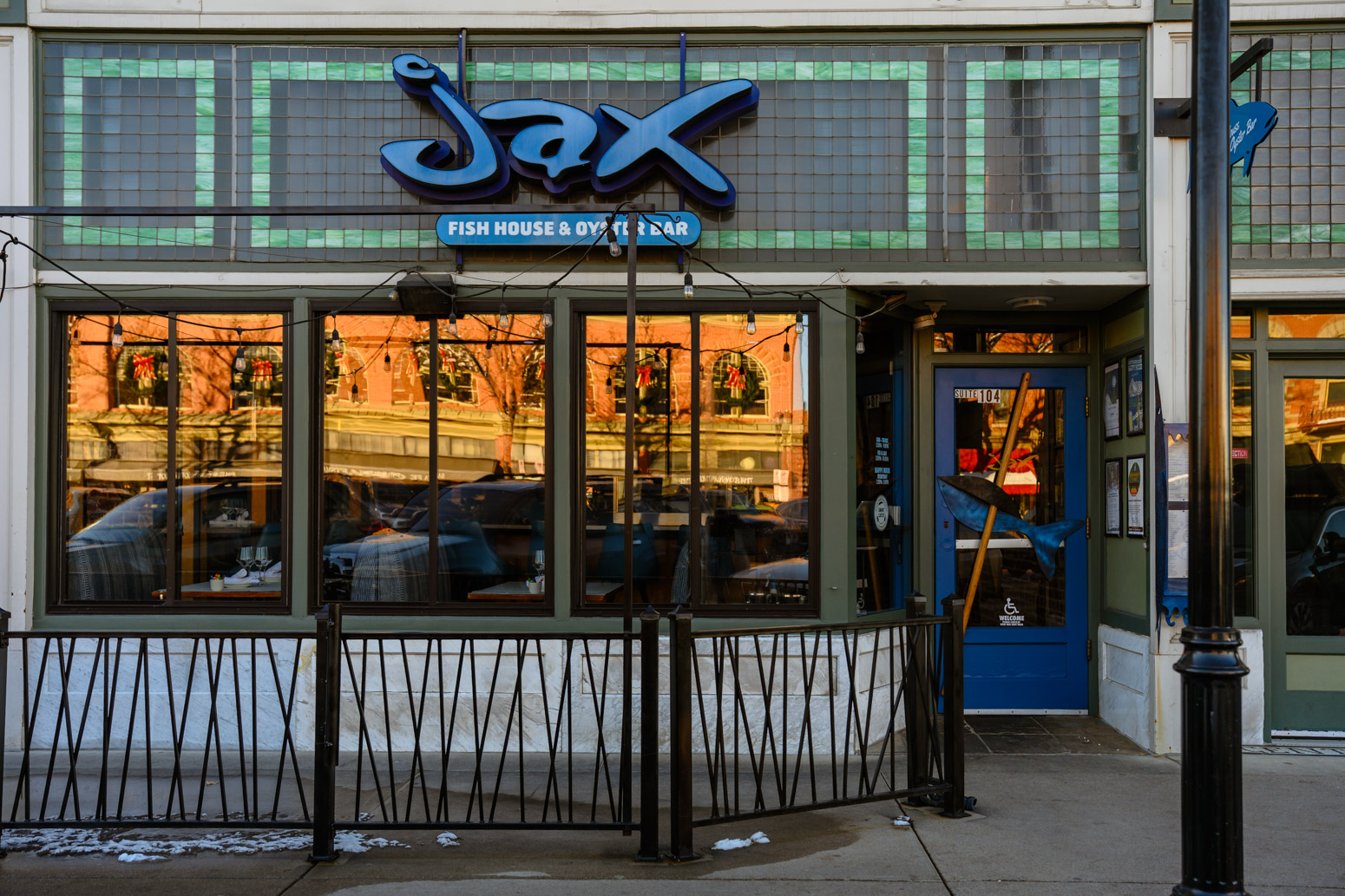 a store front at day