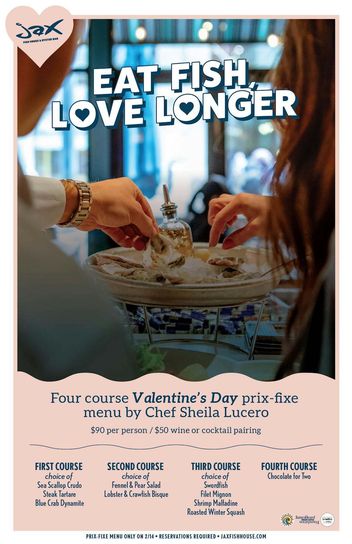 Valentine's Day Specials at Jax Fish House