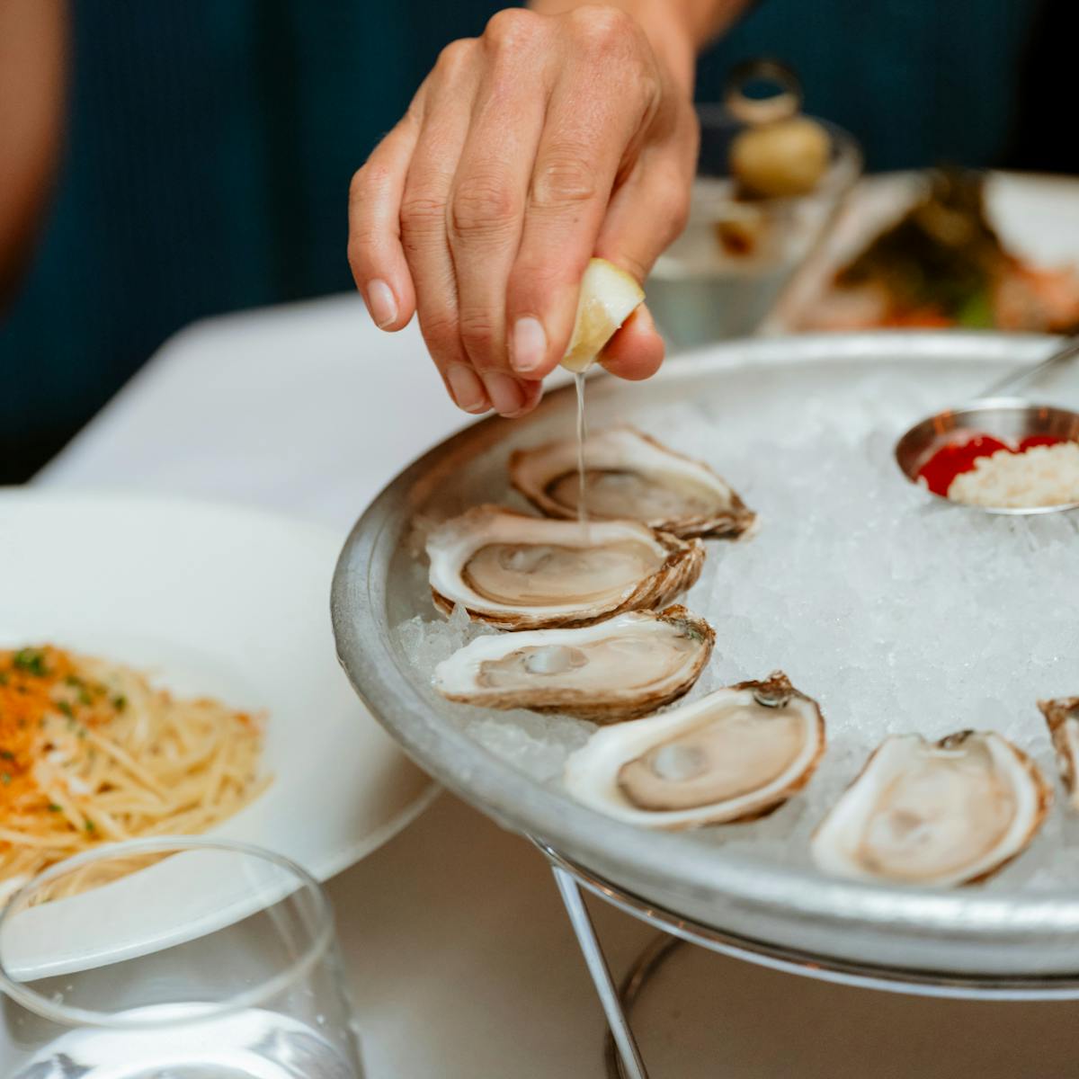 a close up of a plate of food on a table
