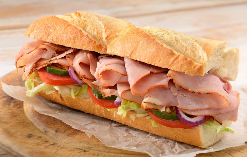 a sandwich cut in half