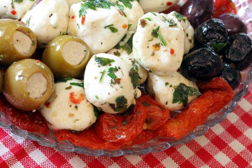 a close up of food