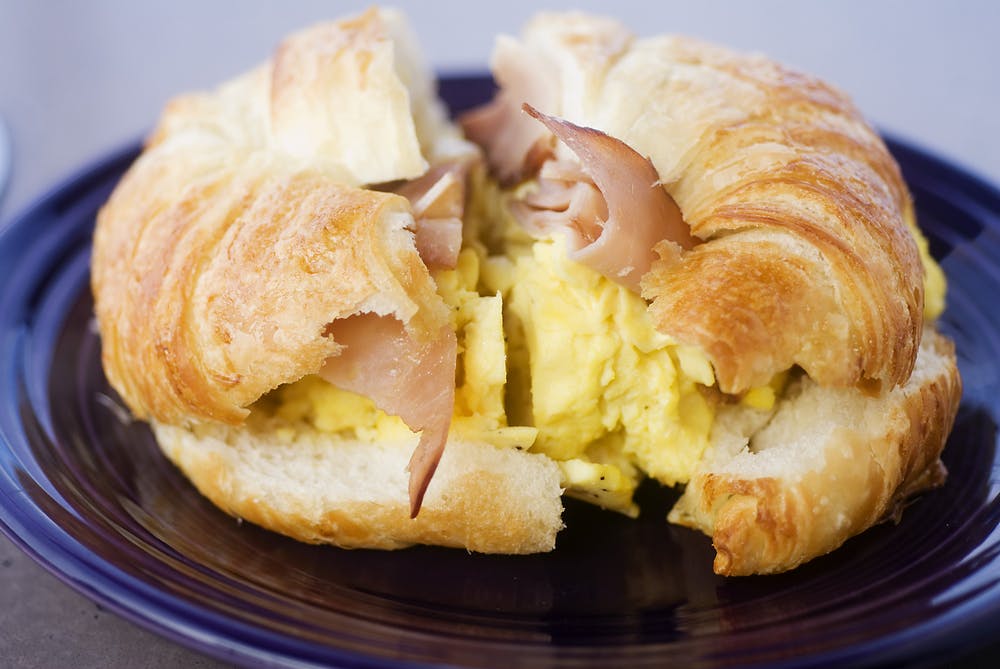 a close up of food on a plate