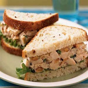 a sandwich cut in half on a plate
