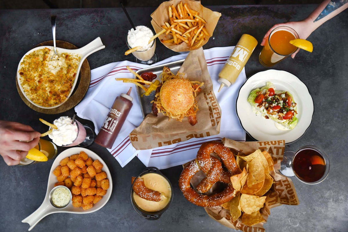 a bunch of food on a plate on a table