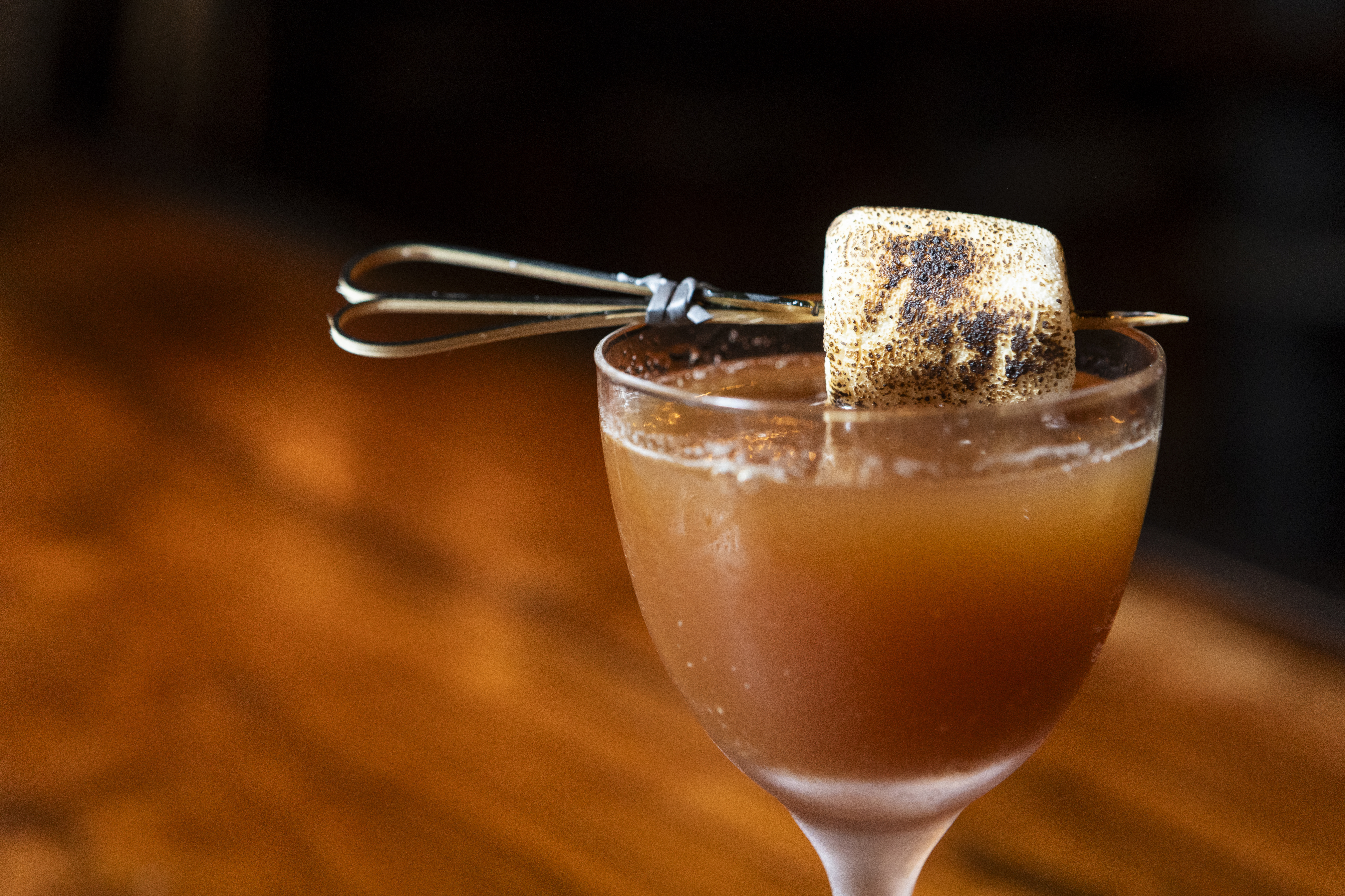 a glass with a drink