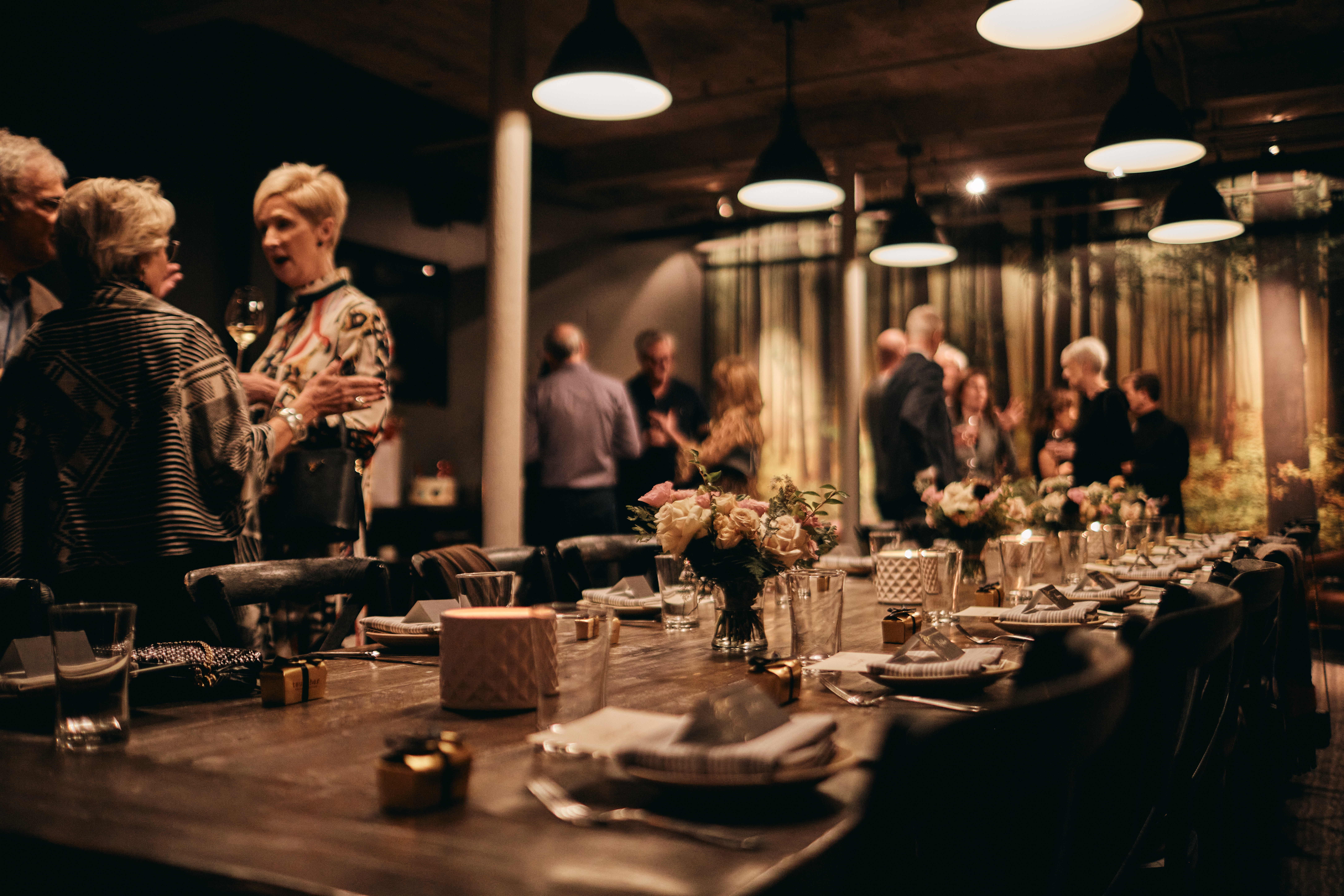 a group of people sitting