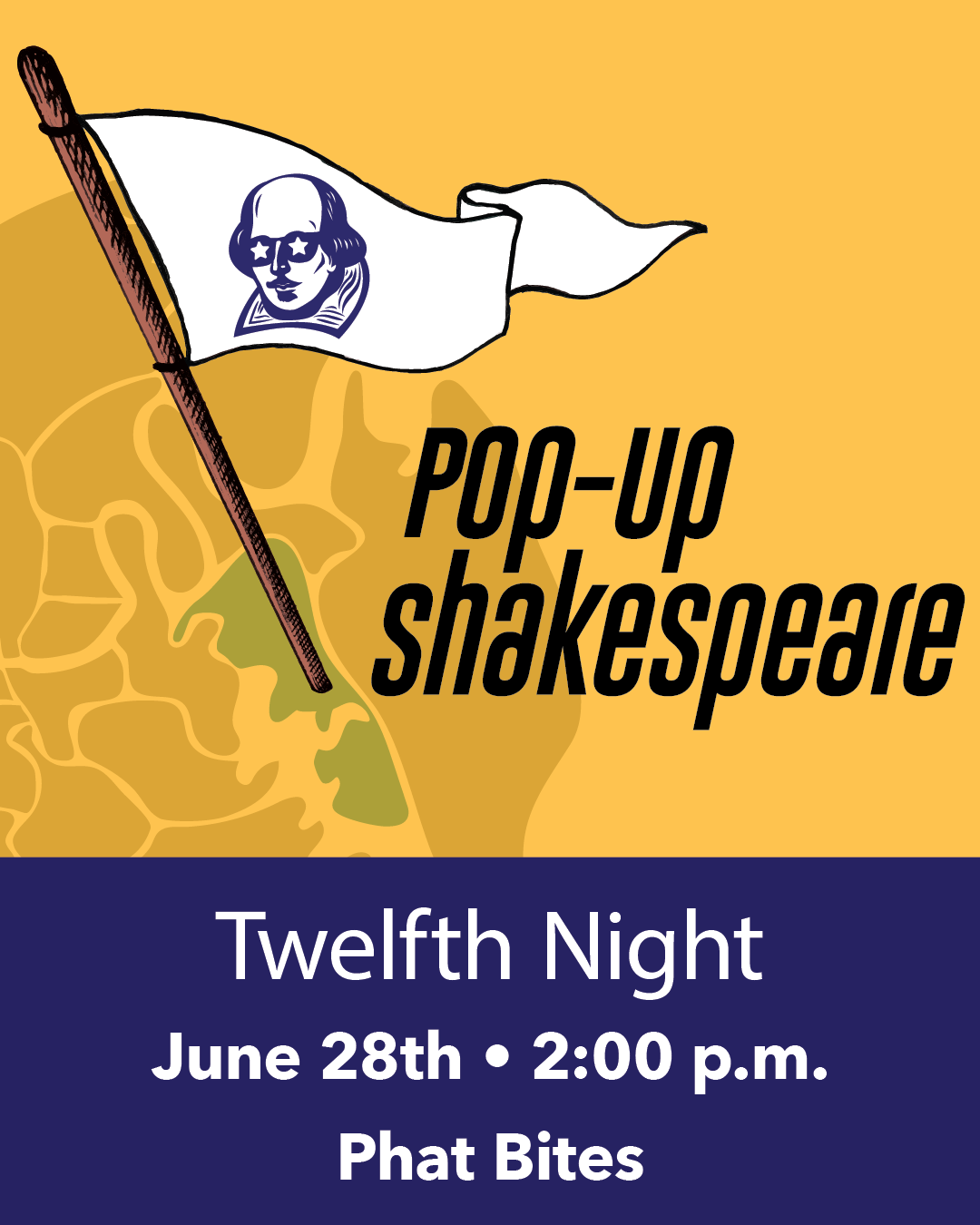 a poster for a shakespeare event