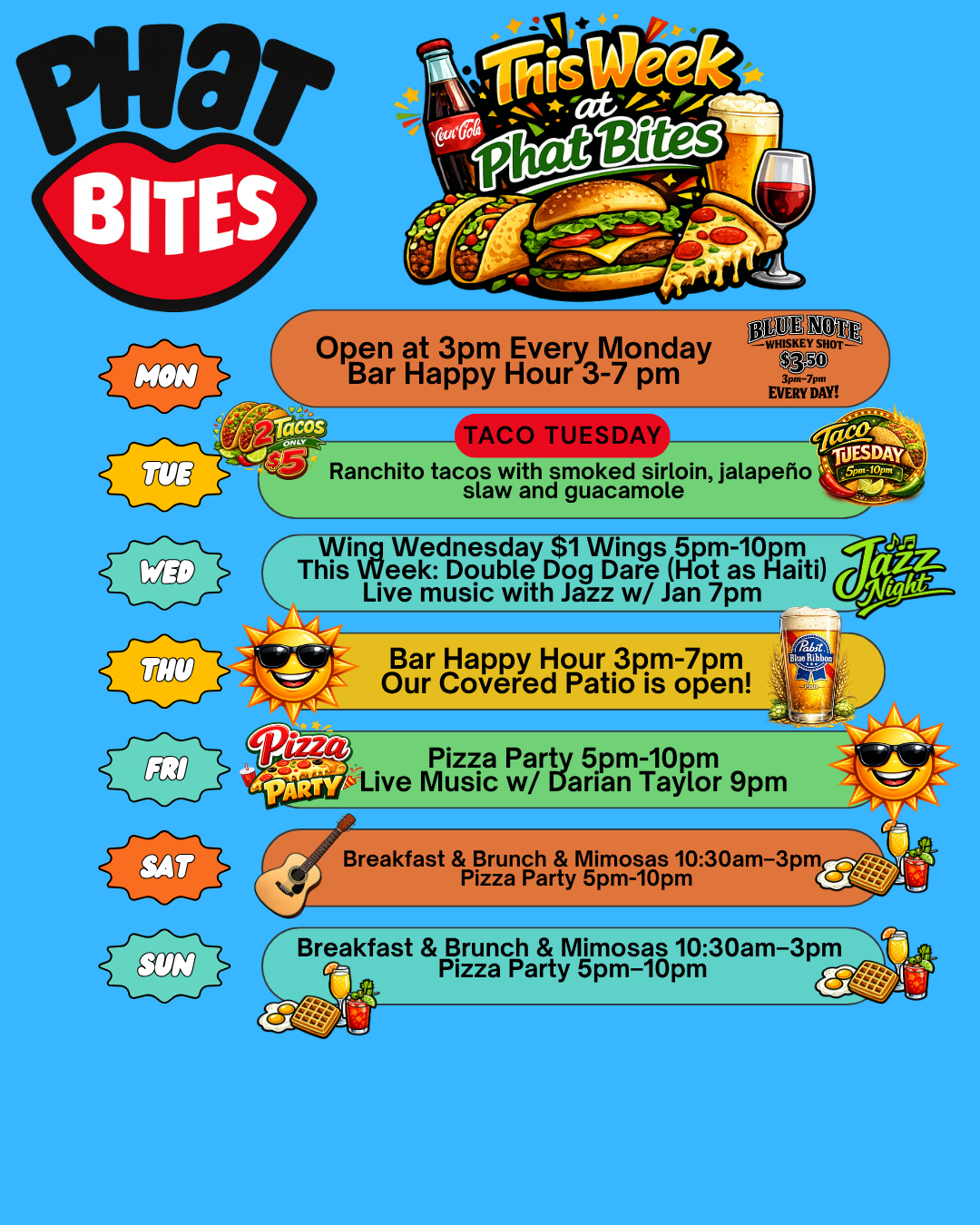 a menu of a restaurant