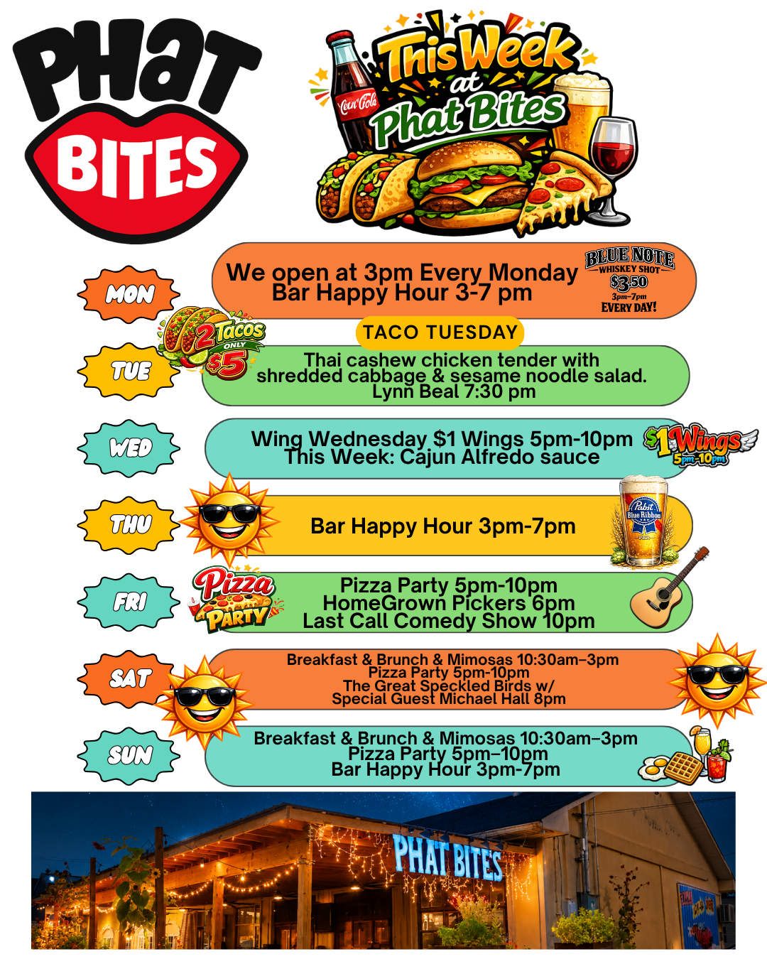 a menu of a restaurant
