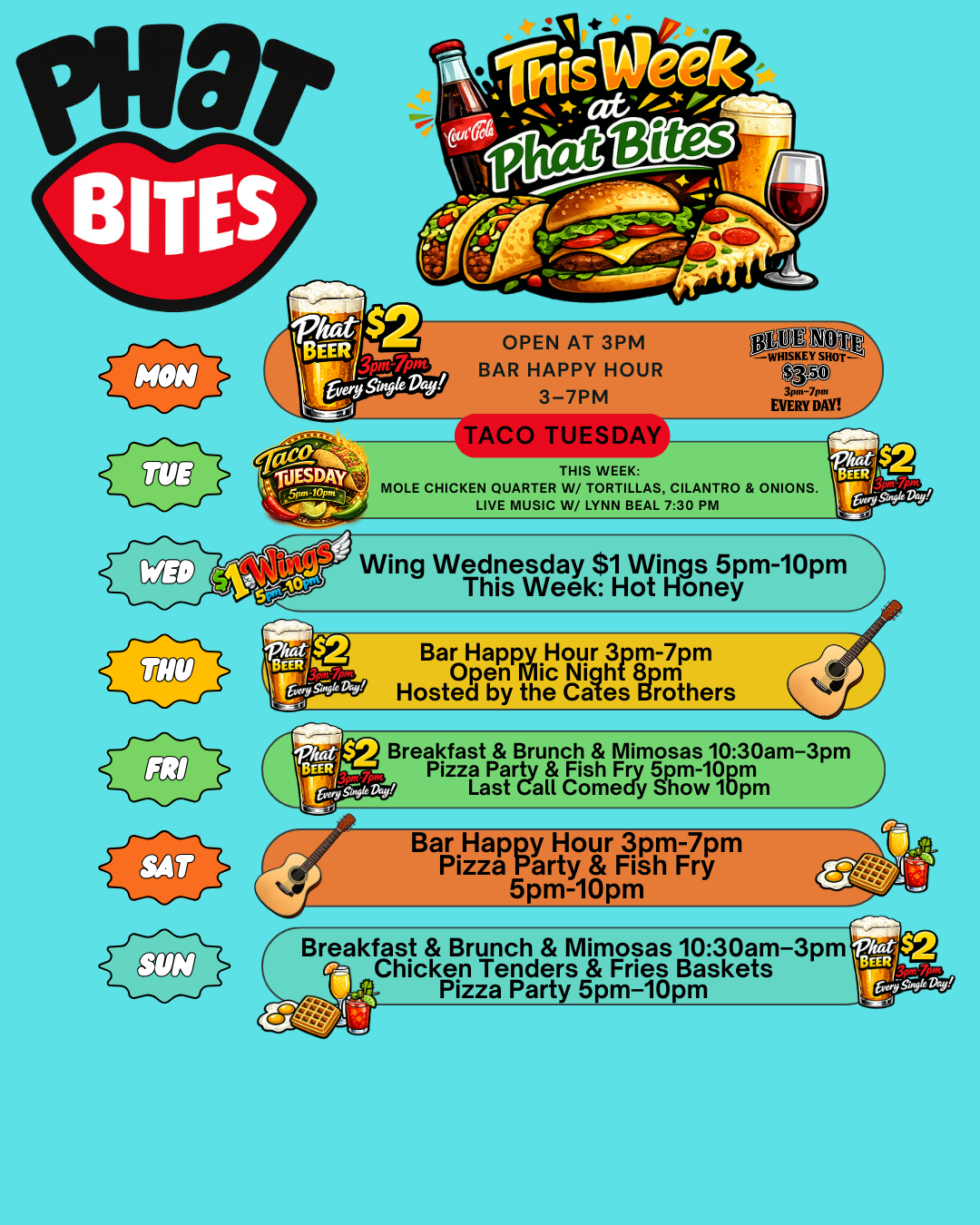 a menu of a restaurant