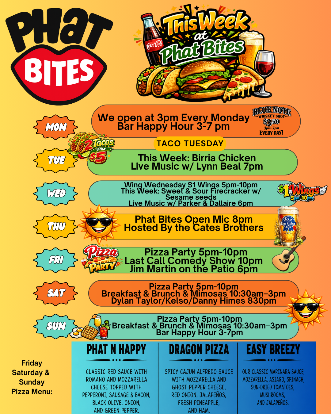 a menu of a restaurant