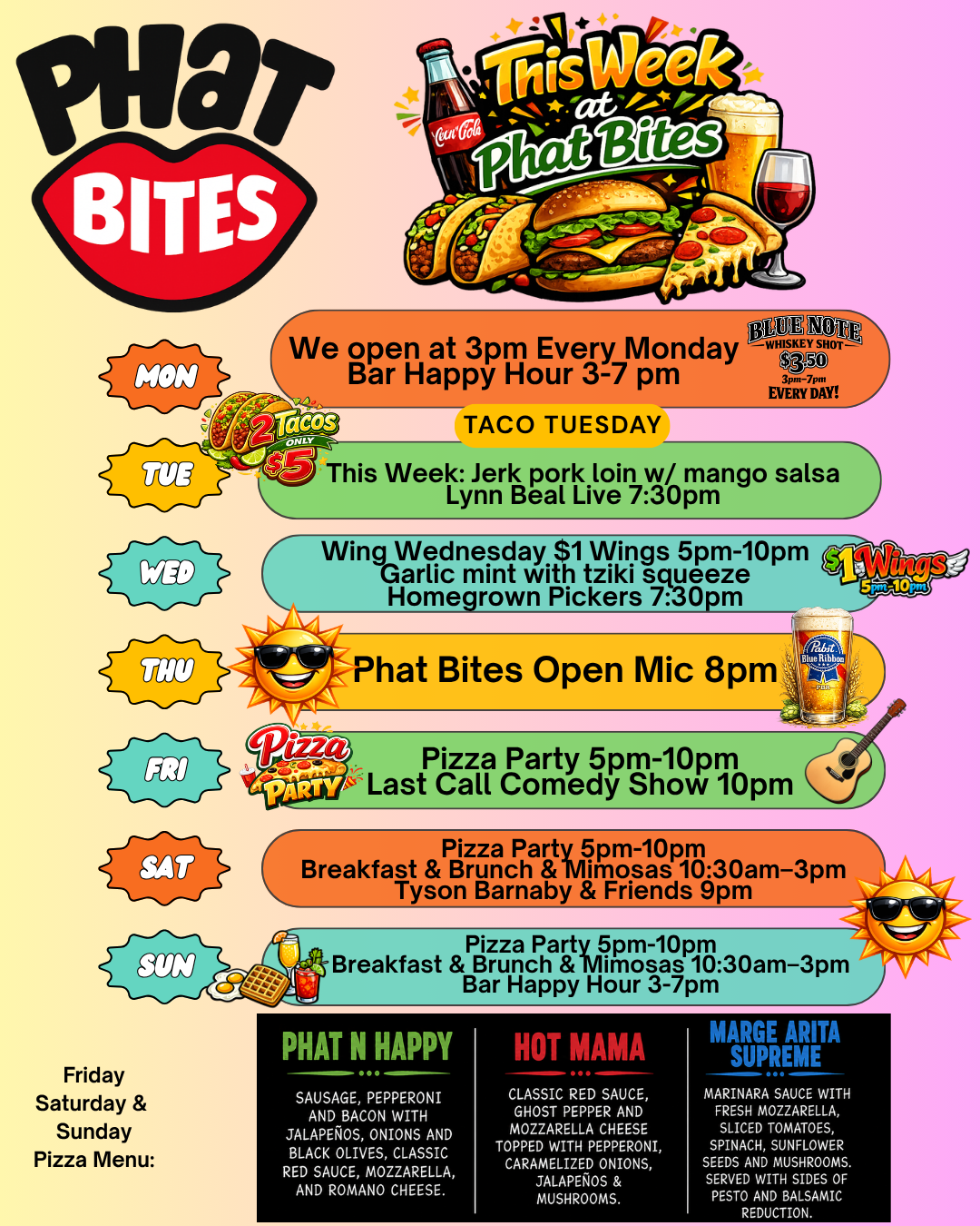 a menu of a restaurant