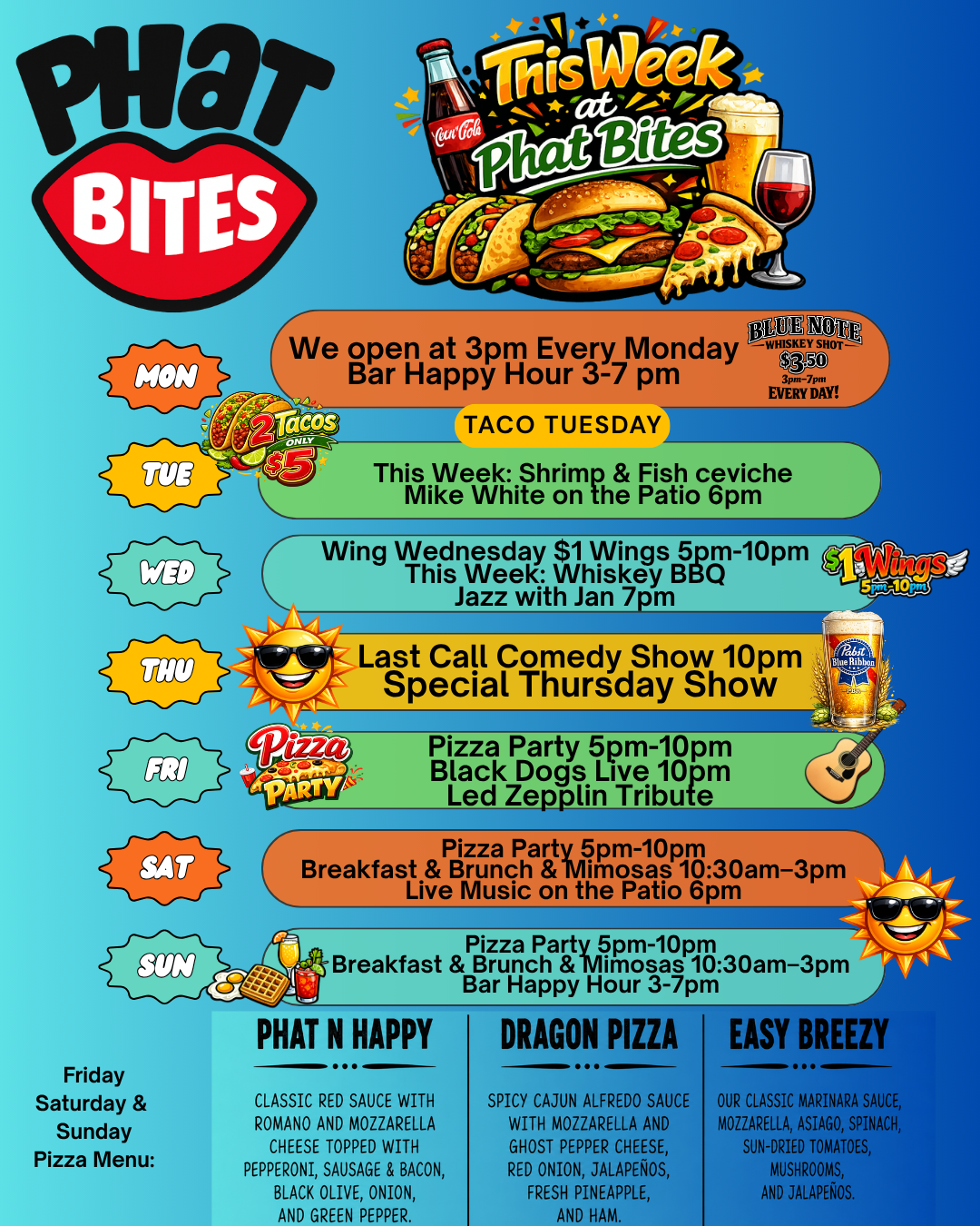 a menu of a restaurant