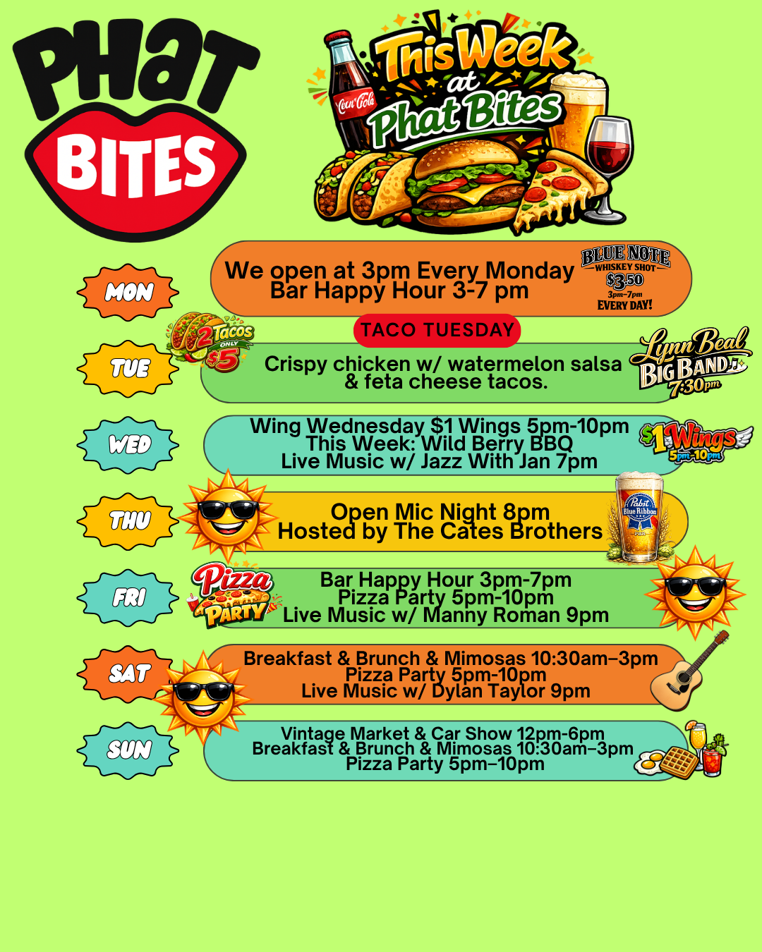 a menu of a restaurant