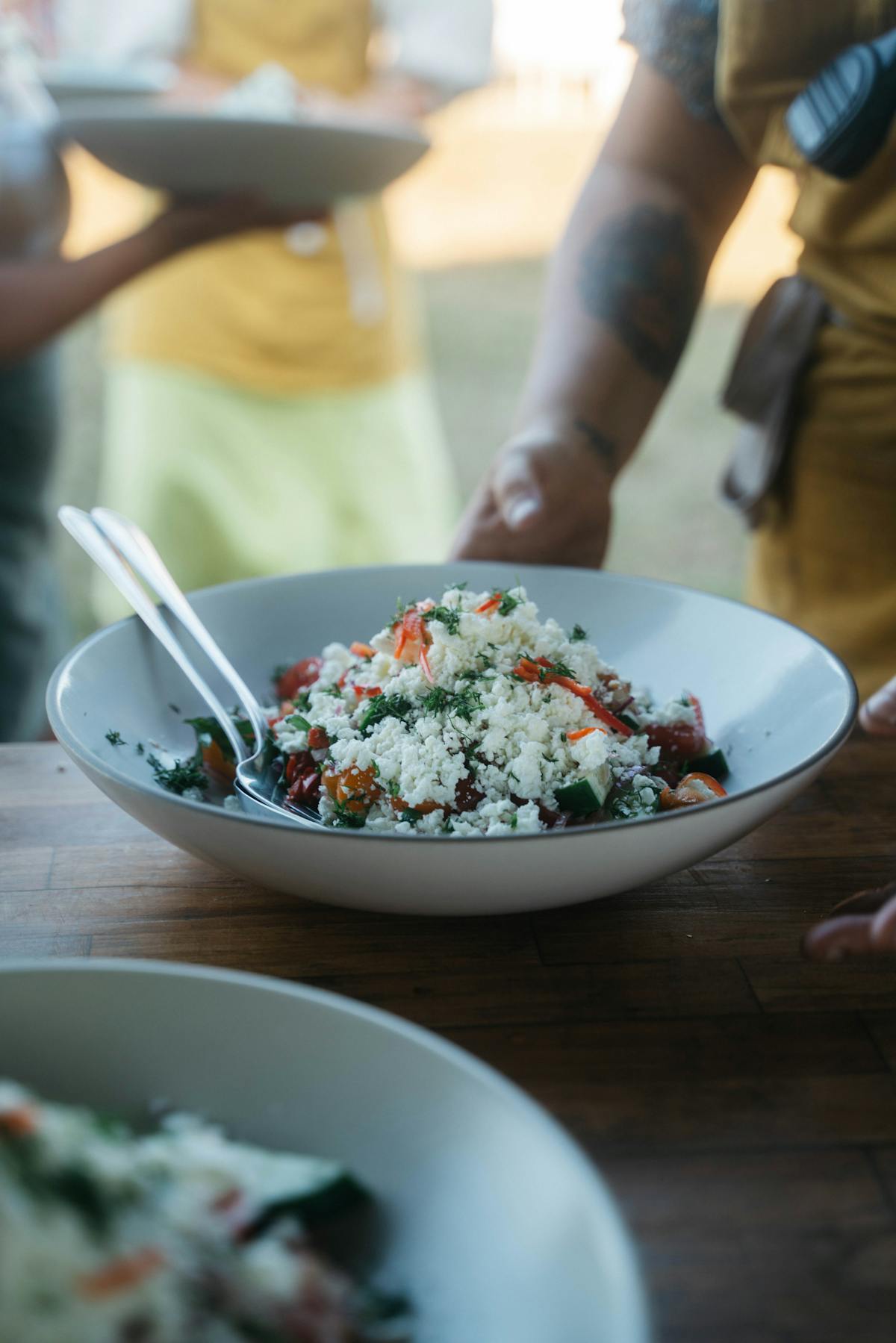 a bowl of food on a table