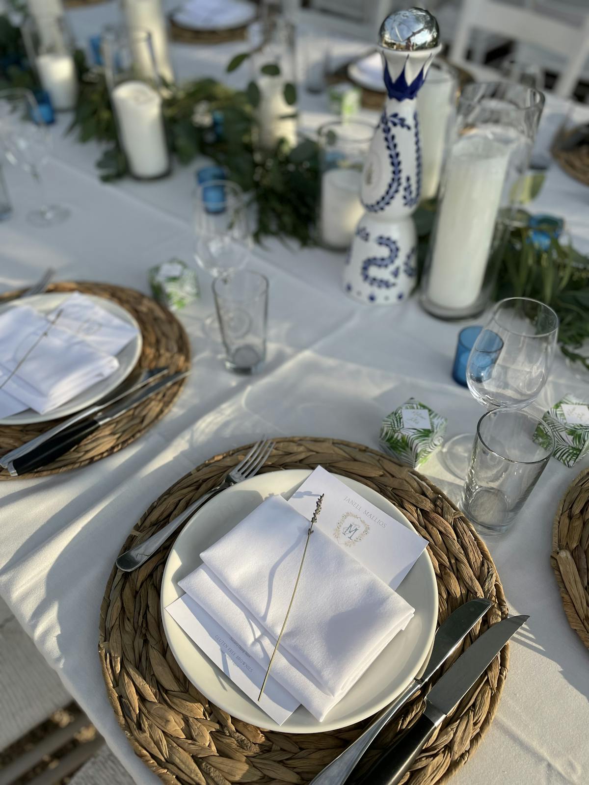 a group of glass bottles on a table