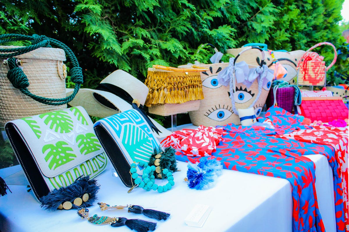 clothe and accessories on a table