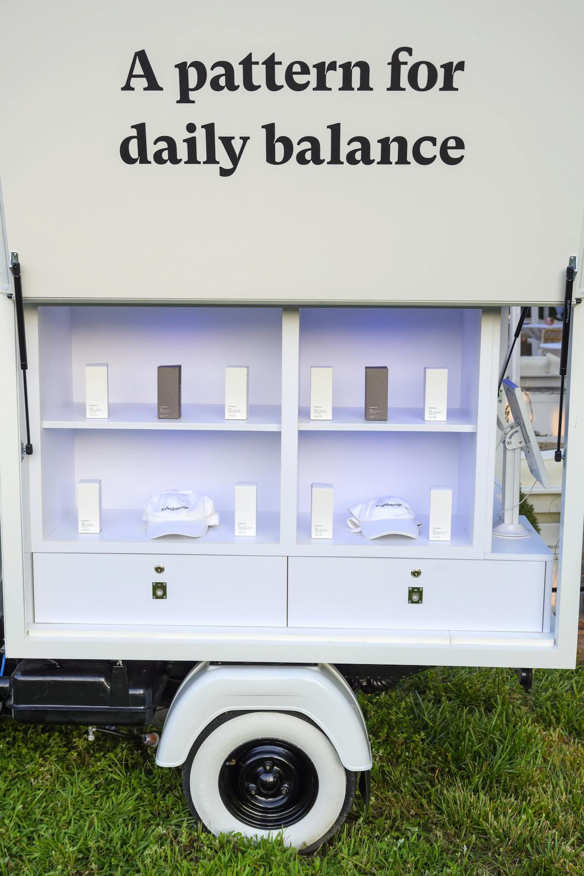 a cart displaying products