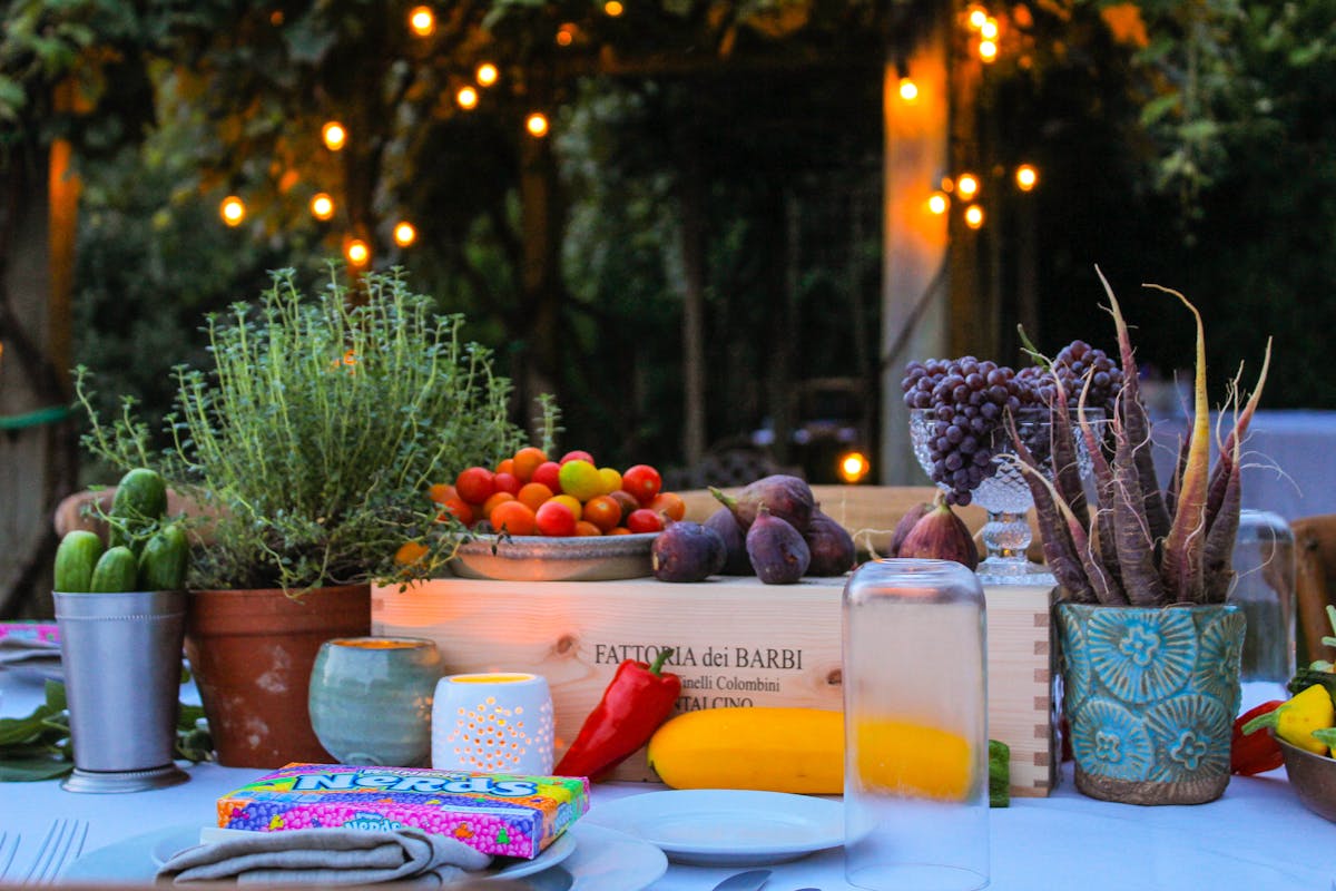 food on a table