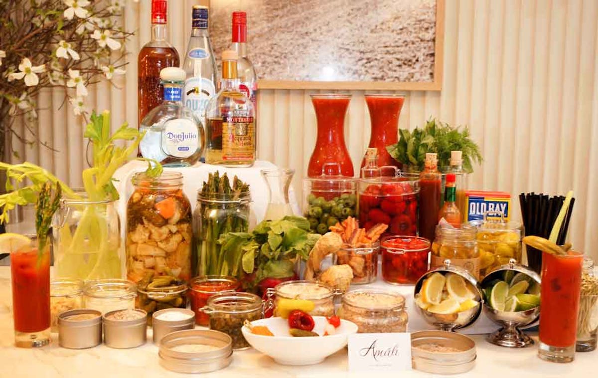 a bunch of food on a table