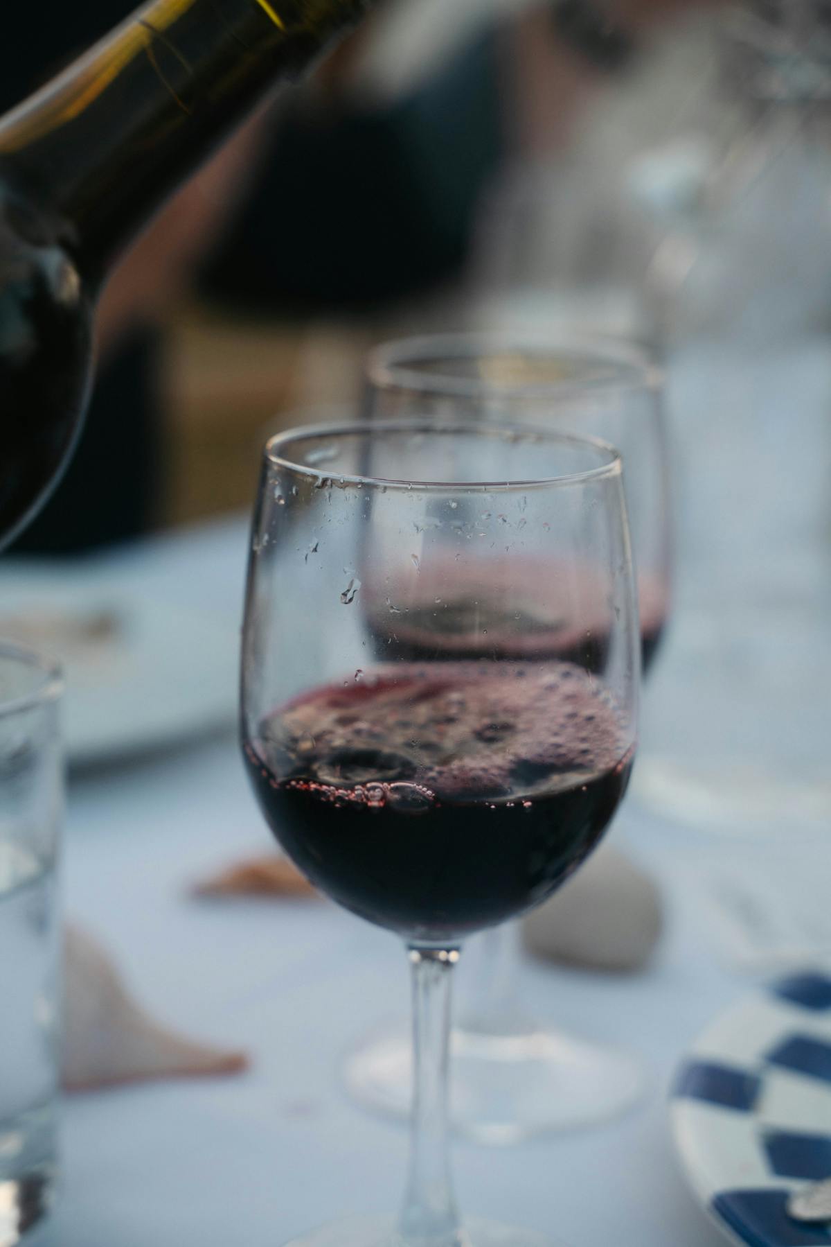 a close up of a wine glass