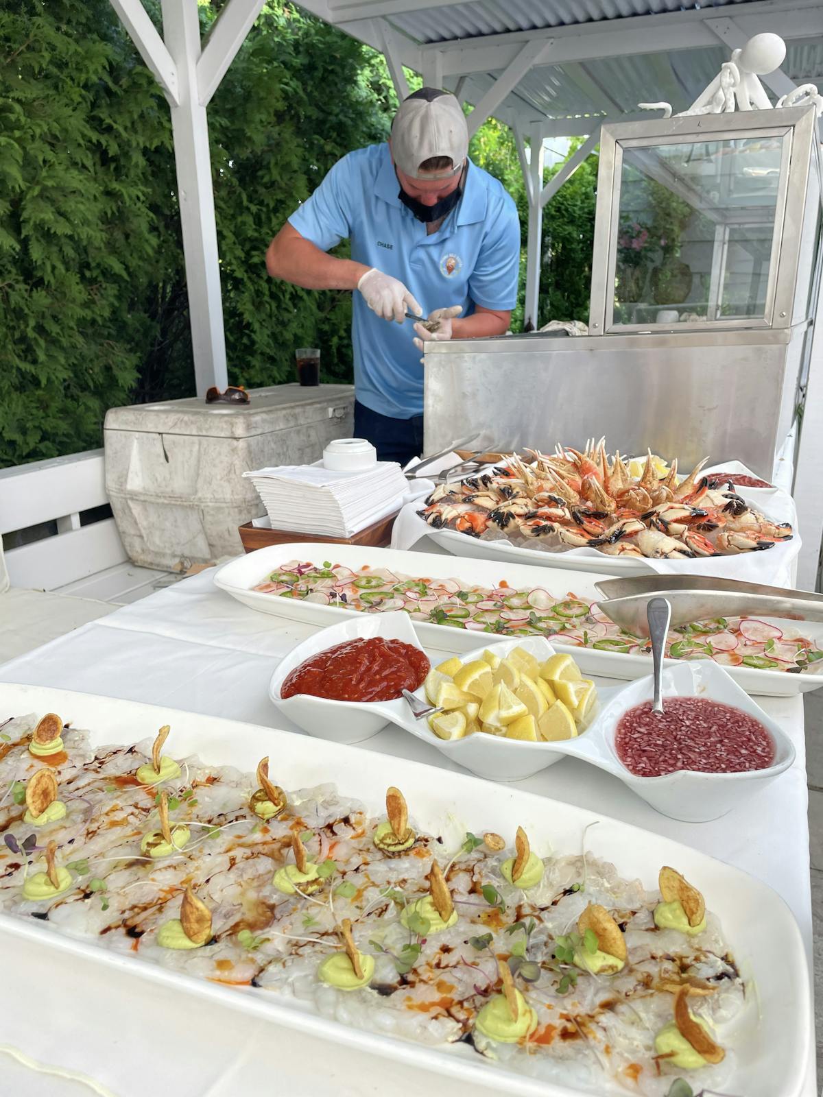 a person holding a plate of food