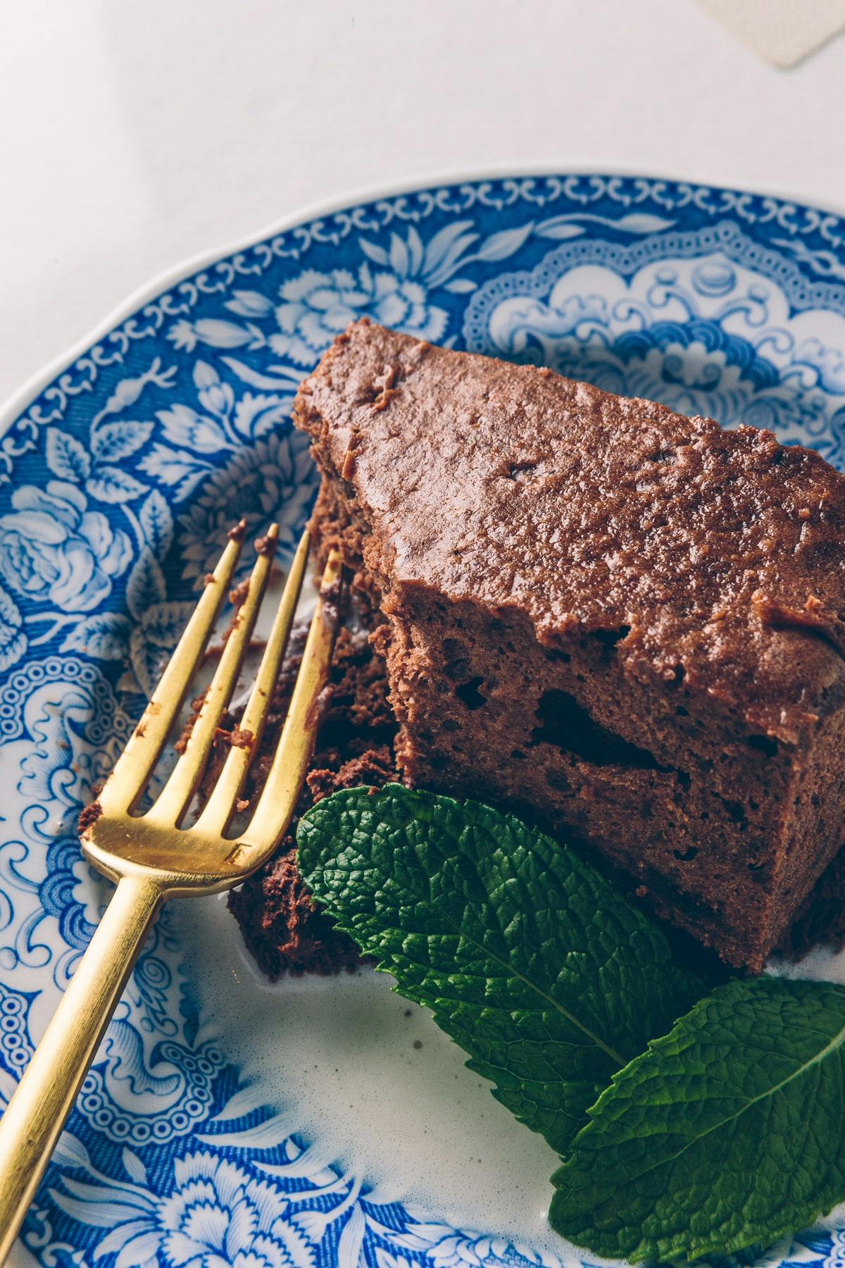 a piece of chocolate cake on a plate