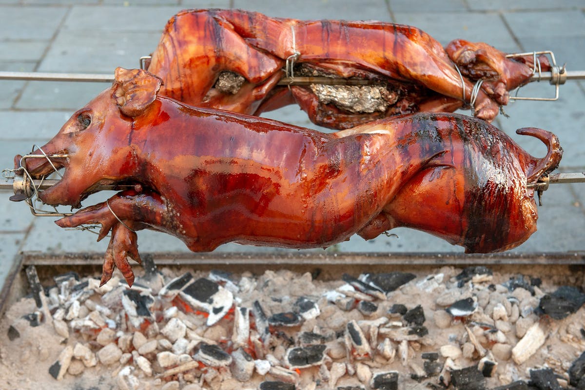 pork being cooked
