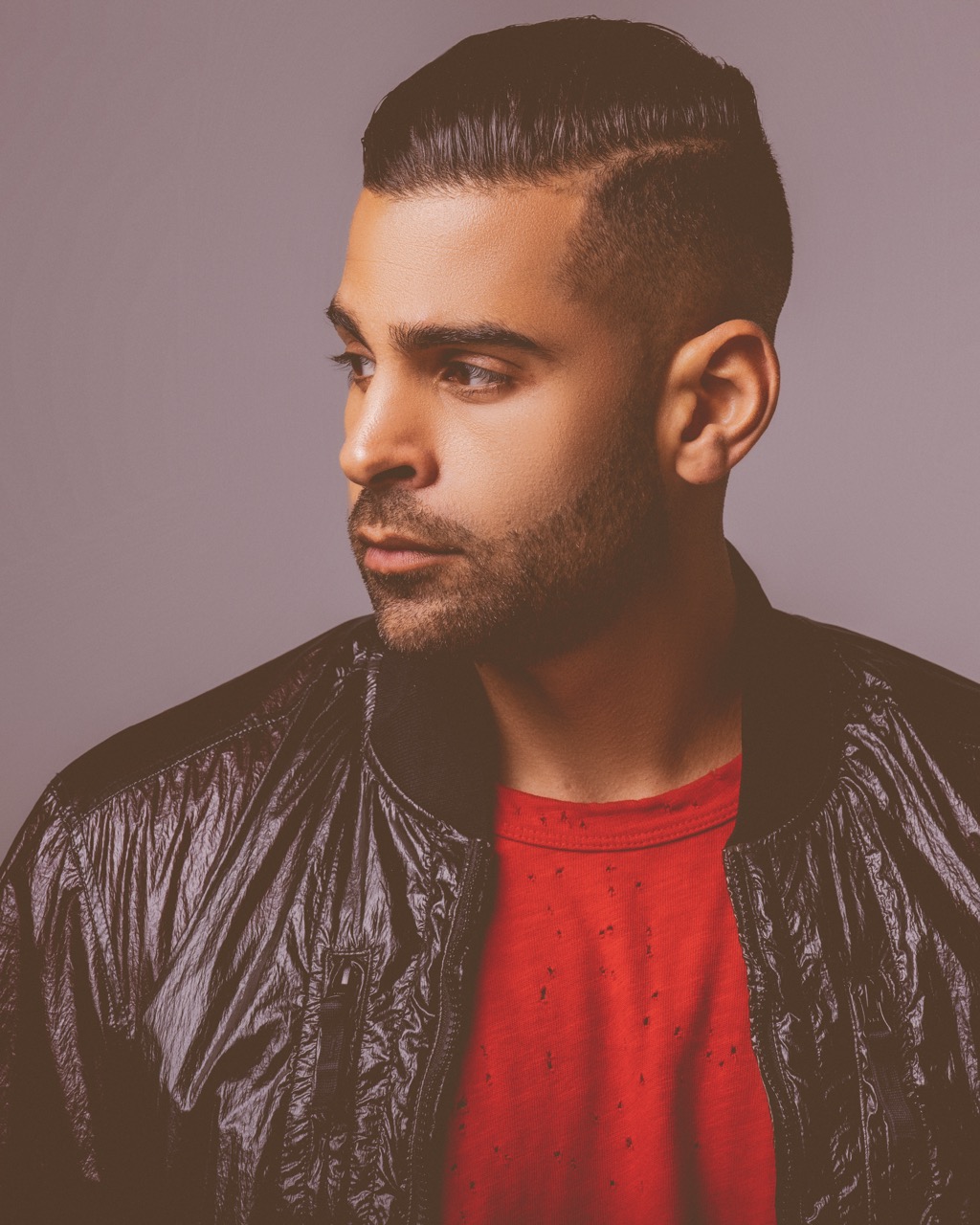 a man looking to the side