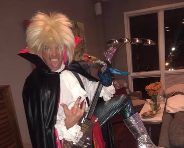 a person wearing a costume