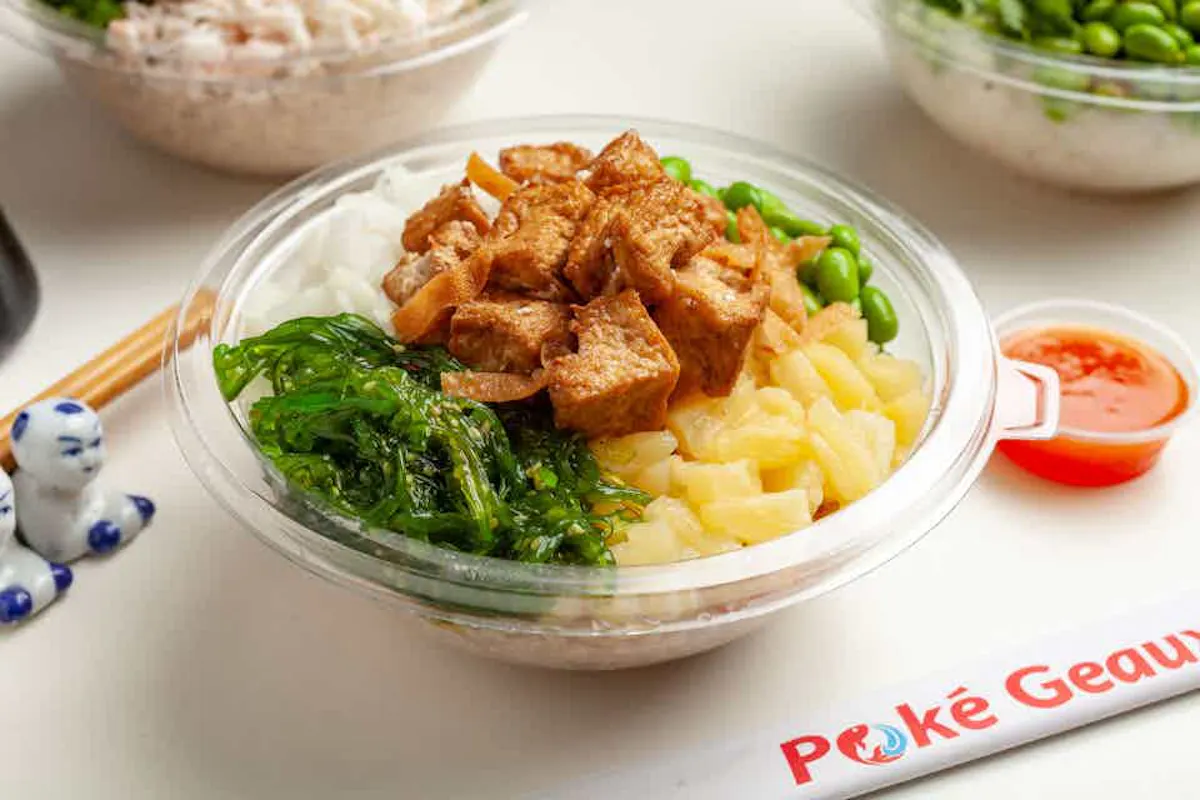 a bowl of food on a table