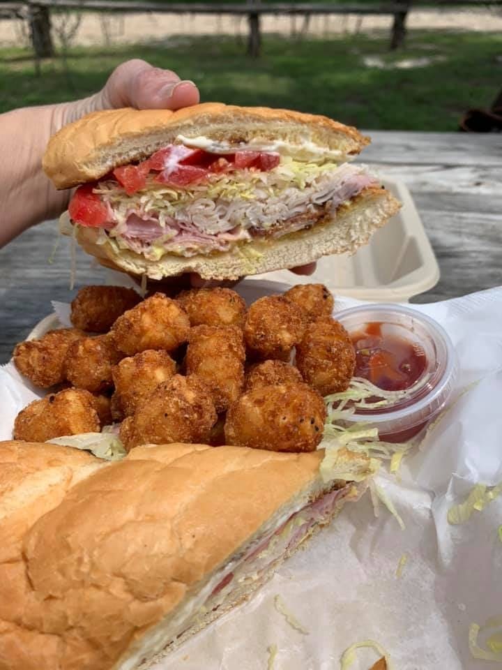 a sandwich sitting on top of a table