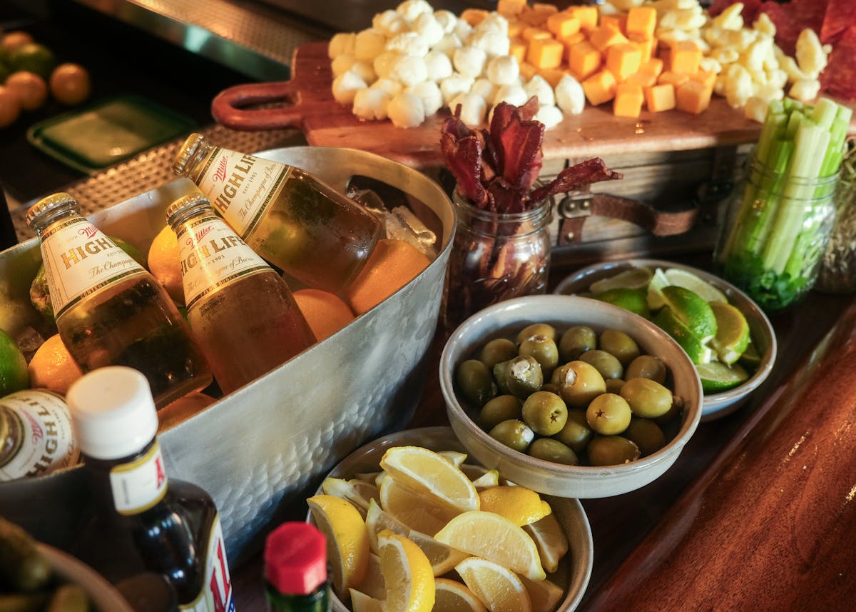 a table full of food