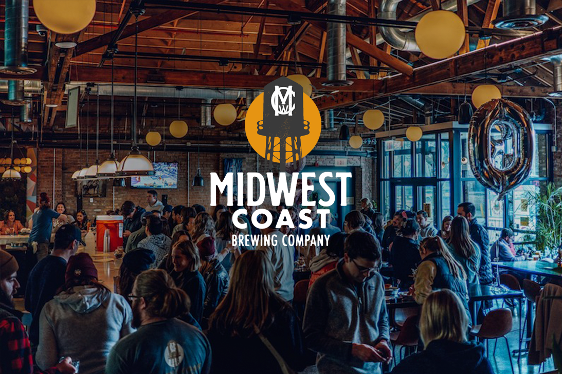 Crowded brewery full of guests