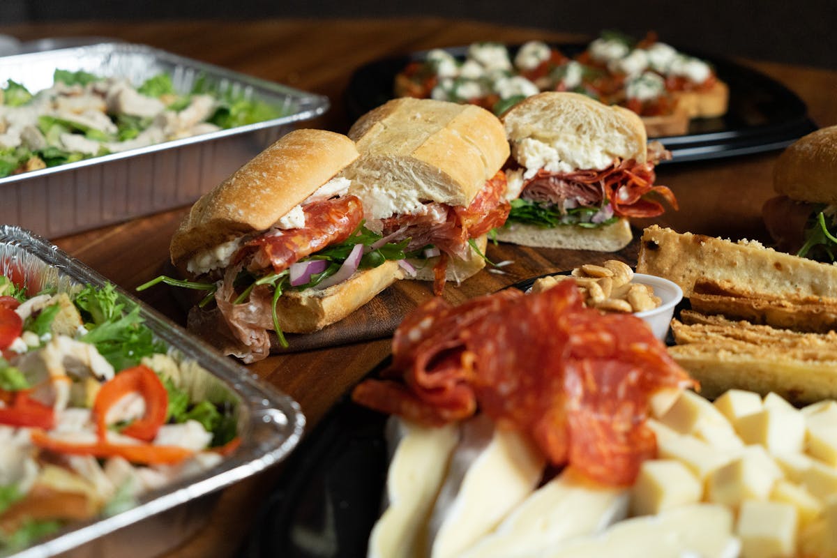 a tray of food on a table