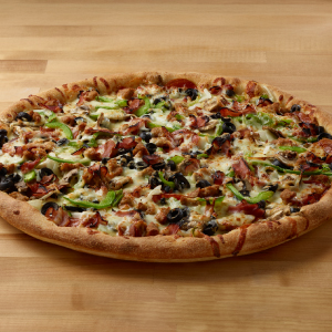 a pizza on a table