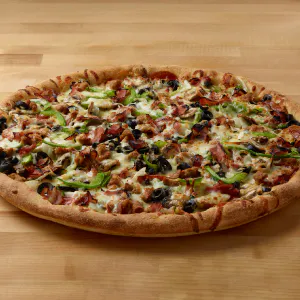 a pizza on a table