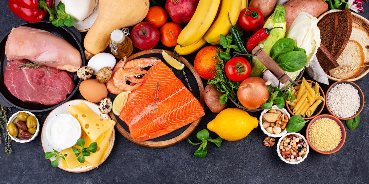 assortment of mediterranean ingredients on a table