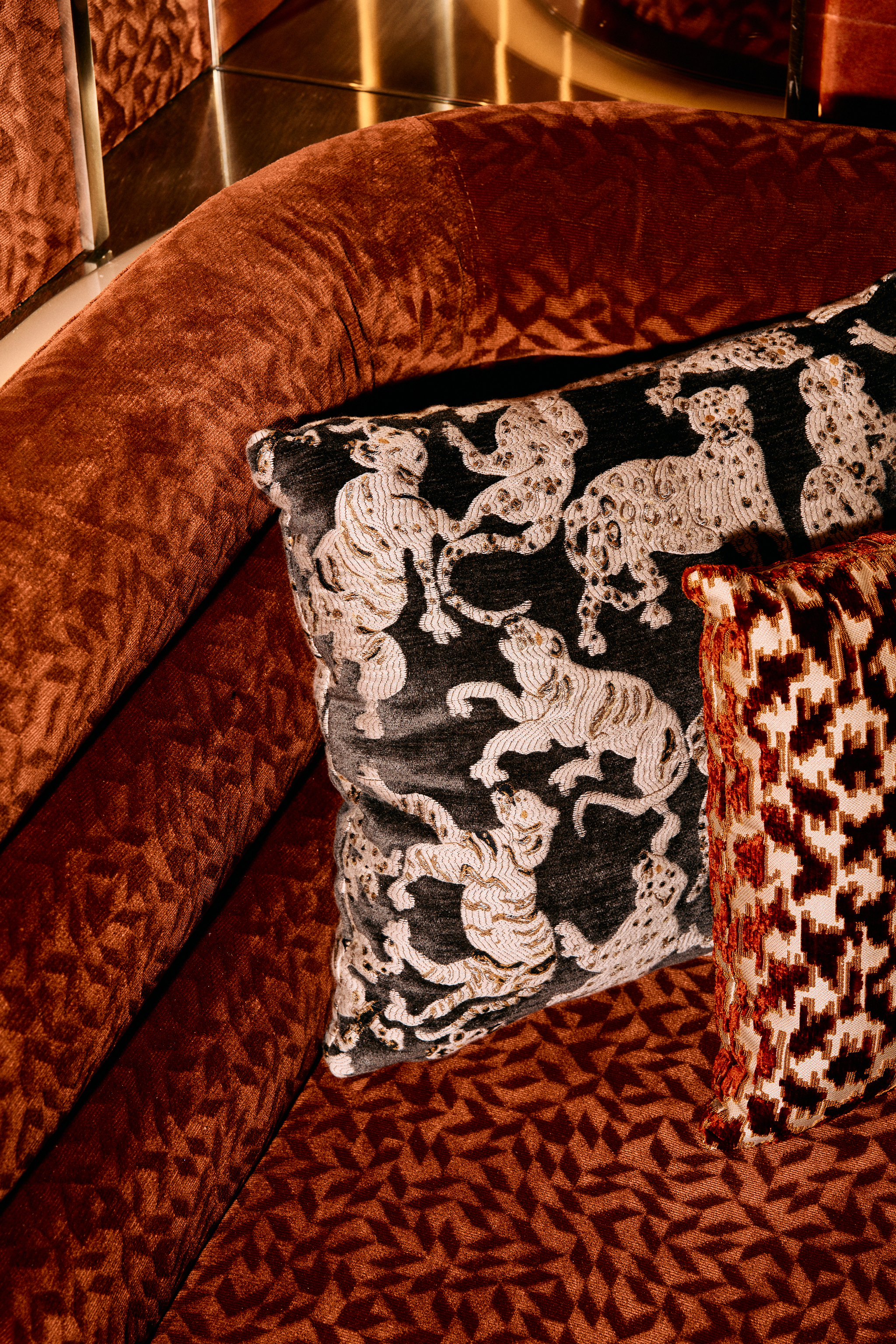 a close up of a couch