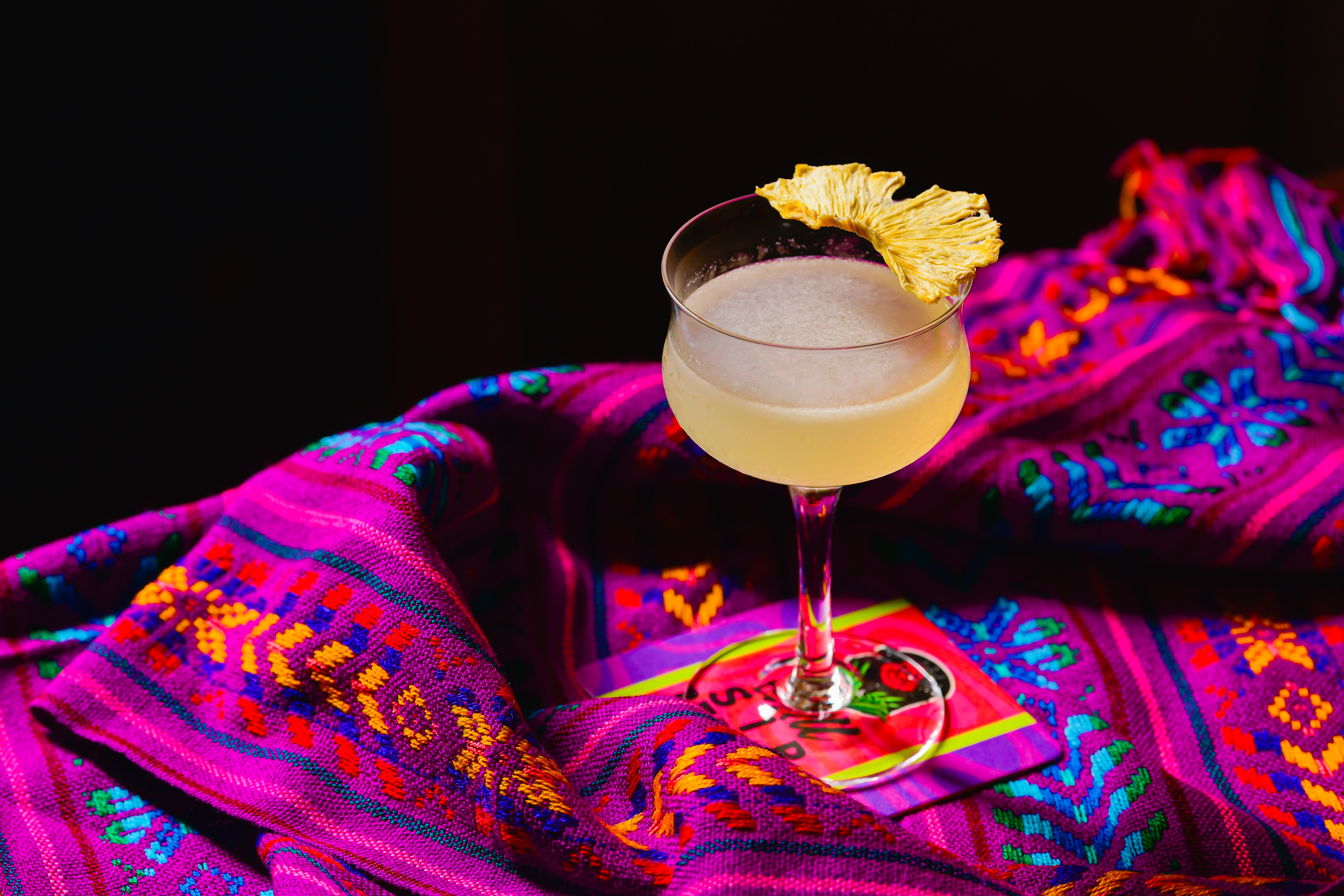 a glass cup on a table