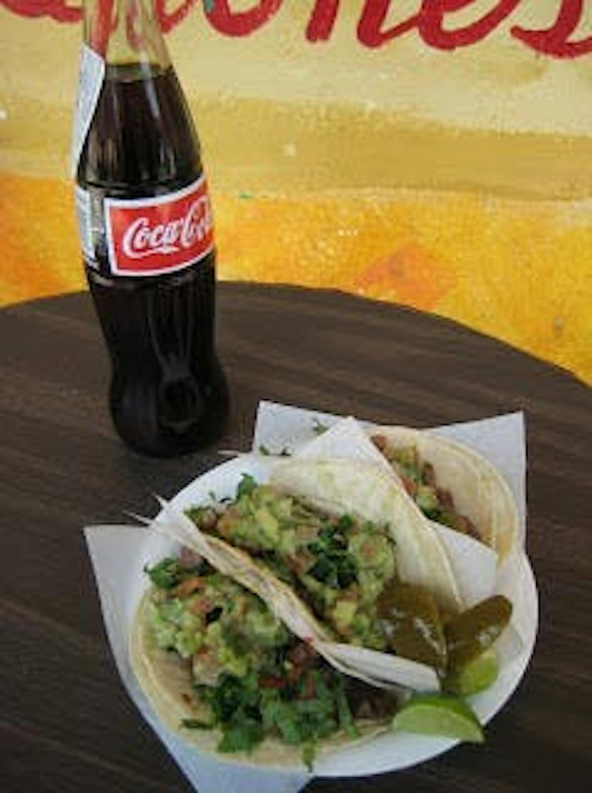 mexican coke and three tacos