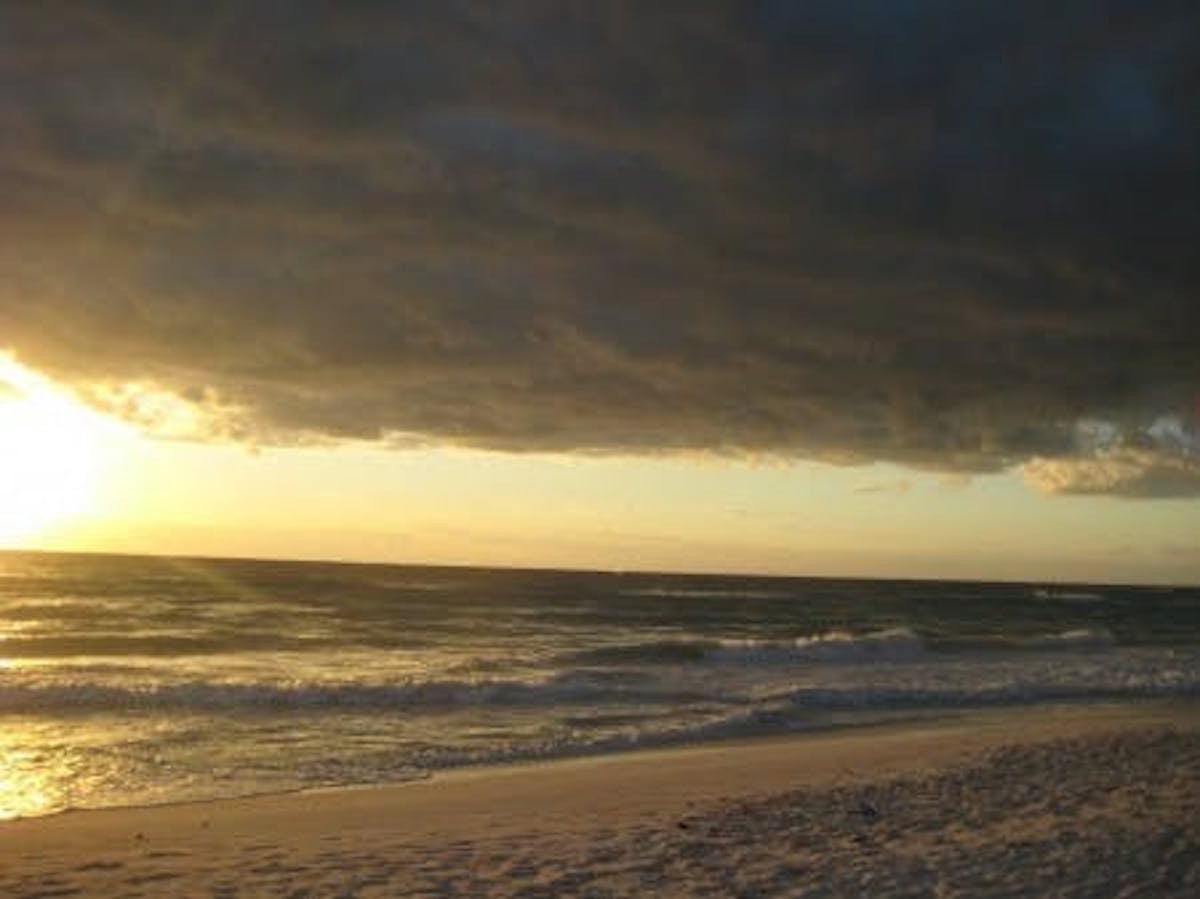 The beach in front of the house at Tulum