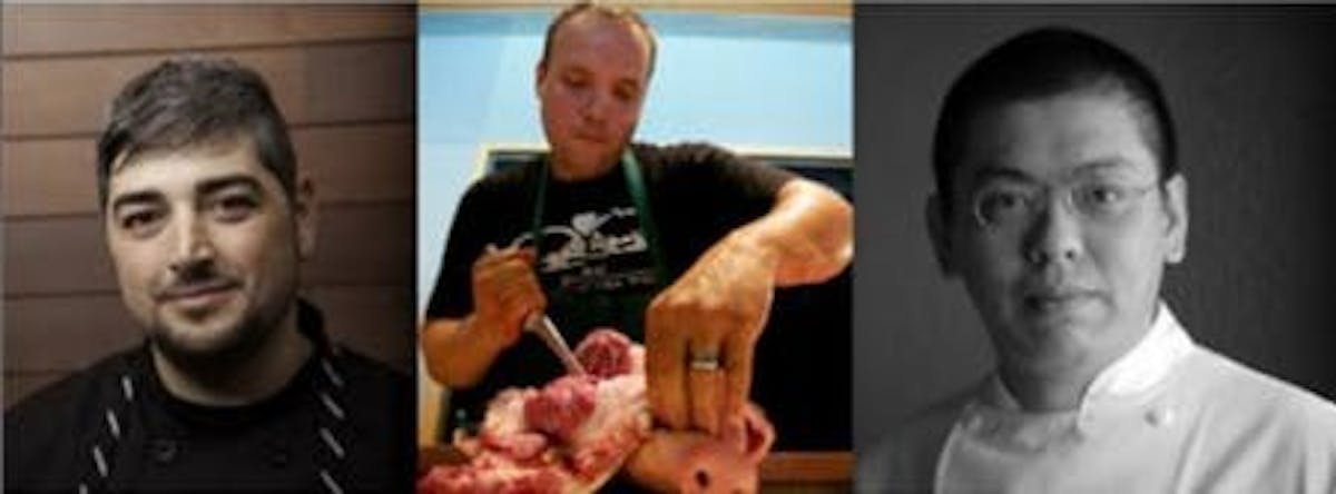 Alex Oong cutting meat
