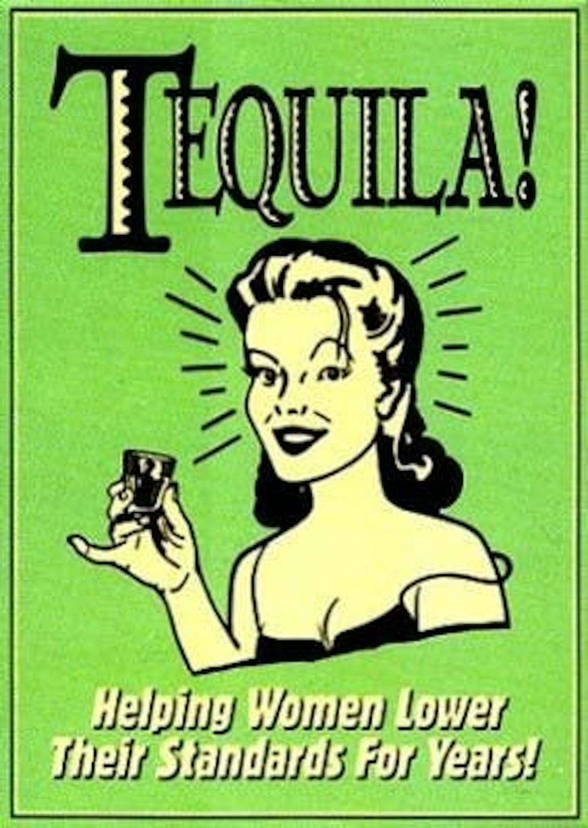 a flyer of a woman that says tequila!