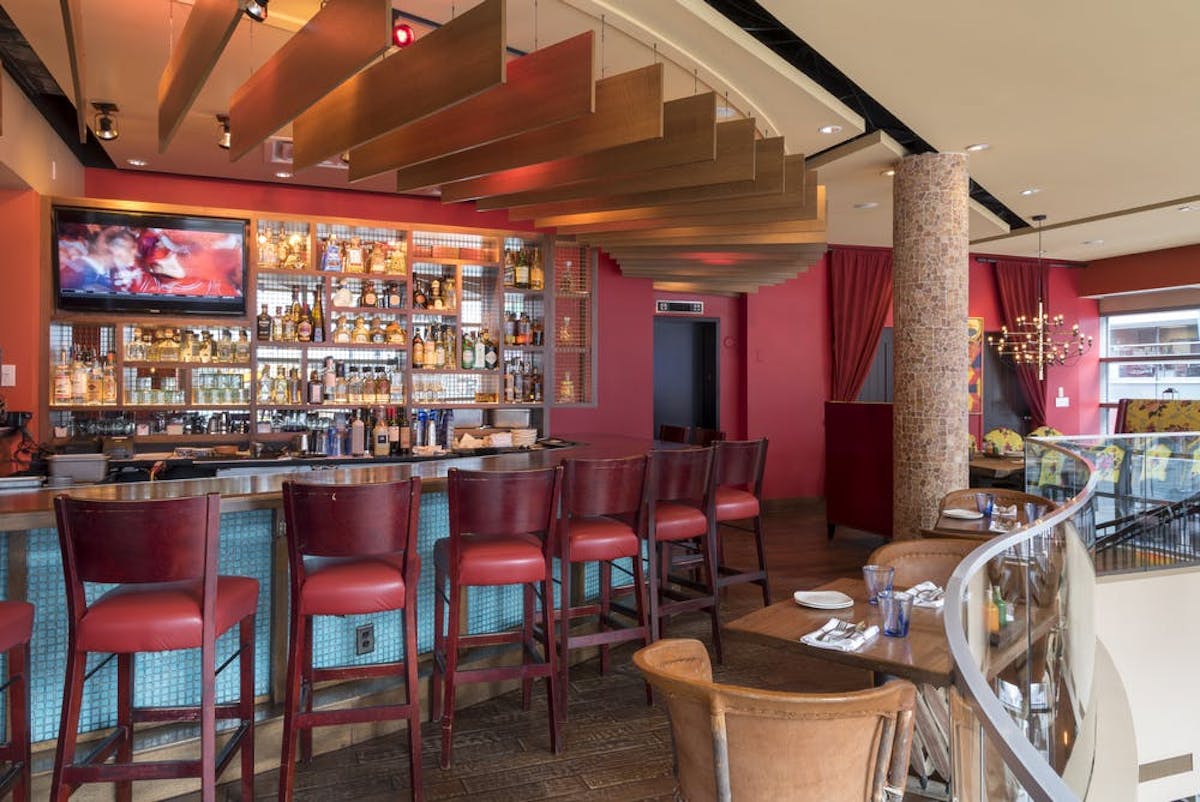 a dining room table in a restaurant