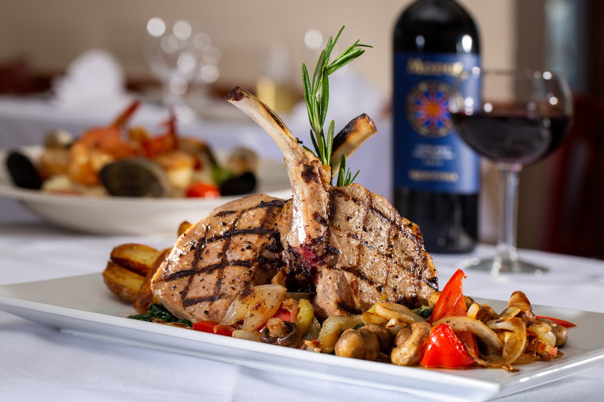 a close up of a plate of food on a table