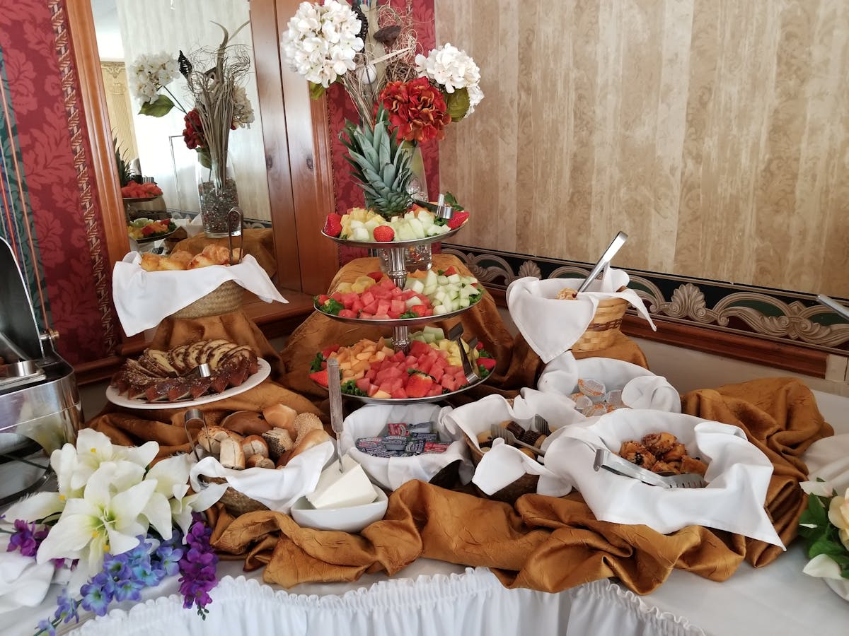 a table topped with different types of food