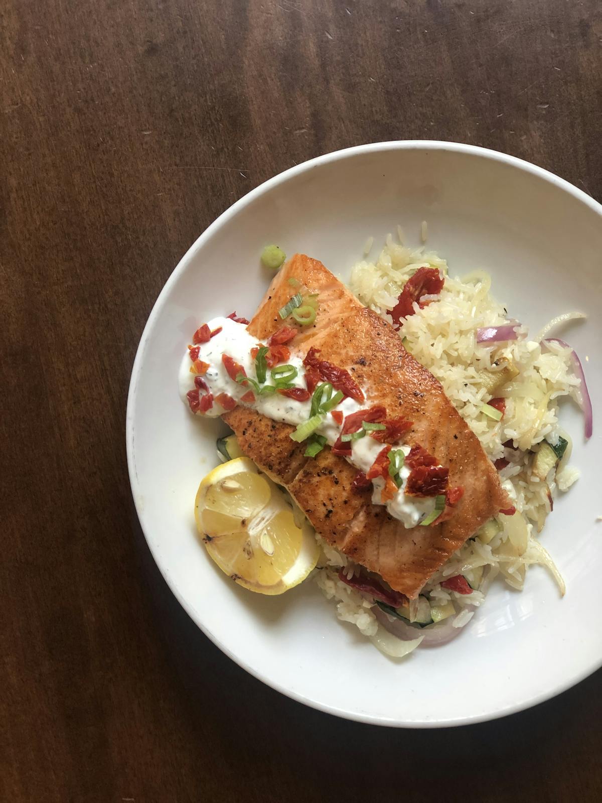 a plate of food on a table