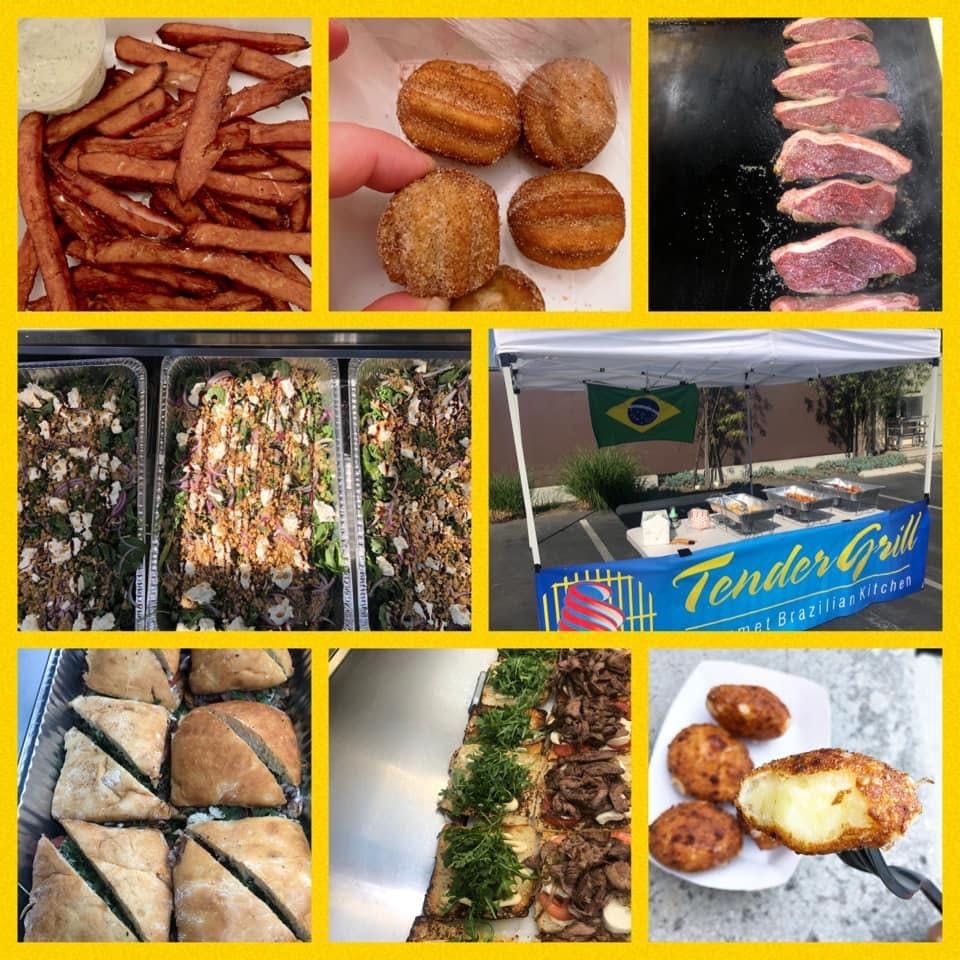 a bunch of different types of food