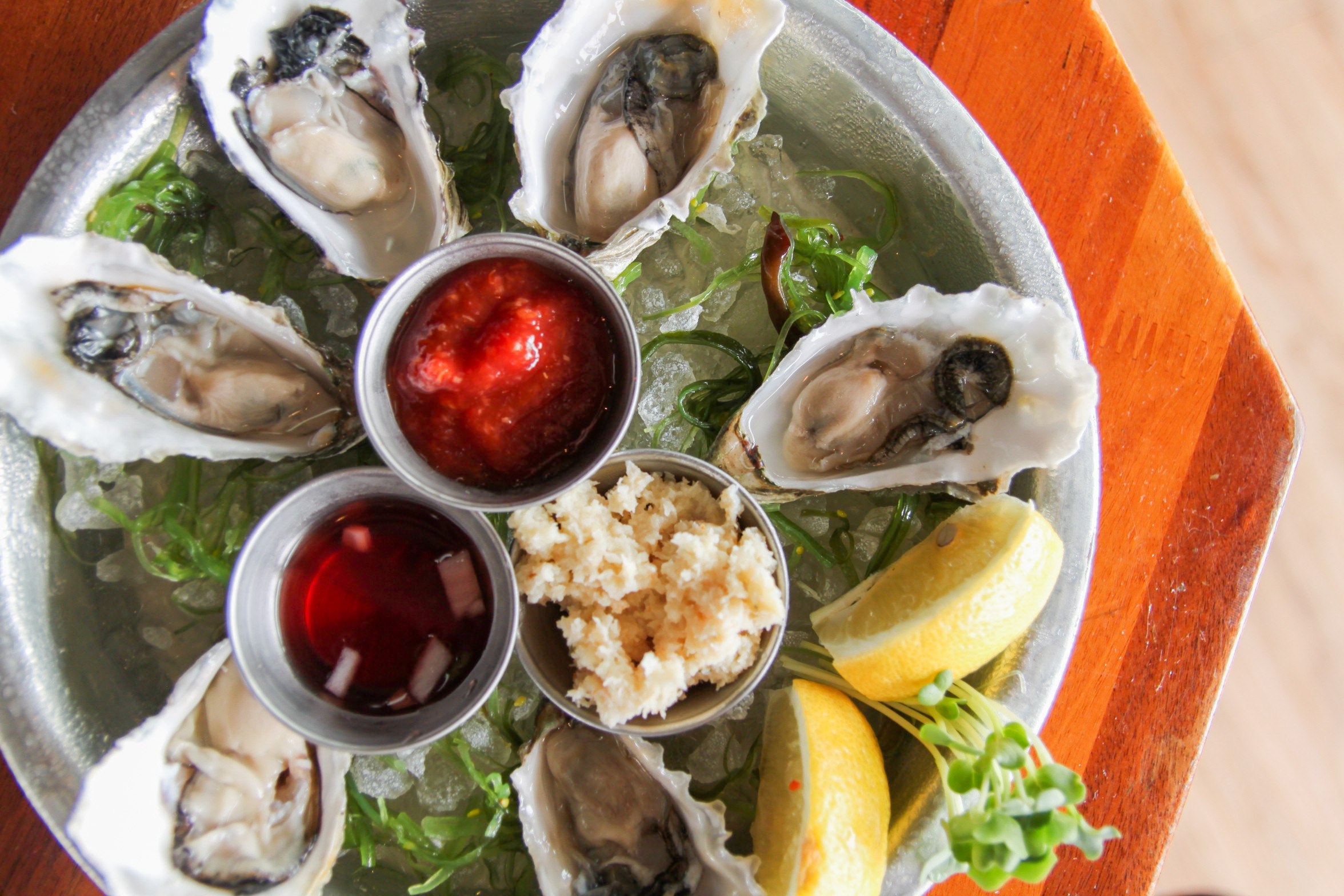 oysters on a table